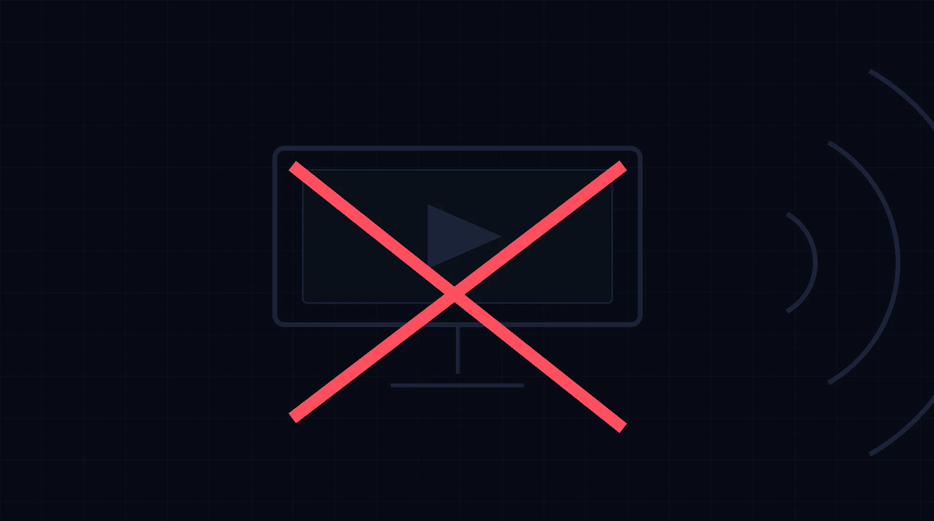 Illustration: Mullvad has no Smart DNS feature while a streaming setup glows on.