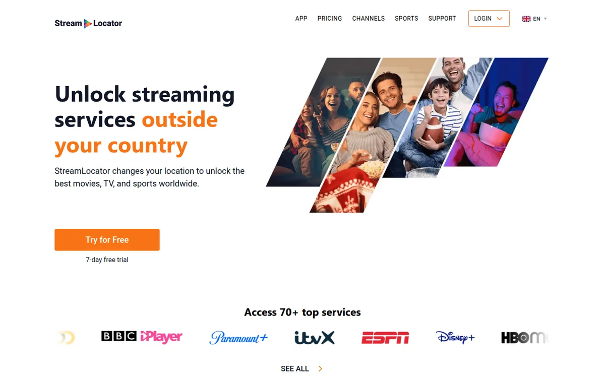 Screenshot: StreamLocator homepage