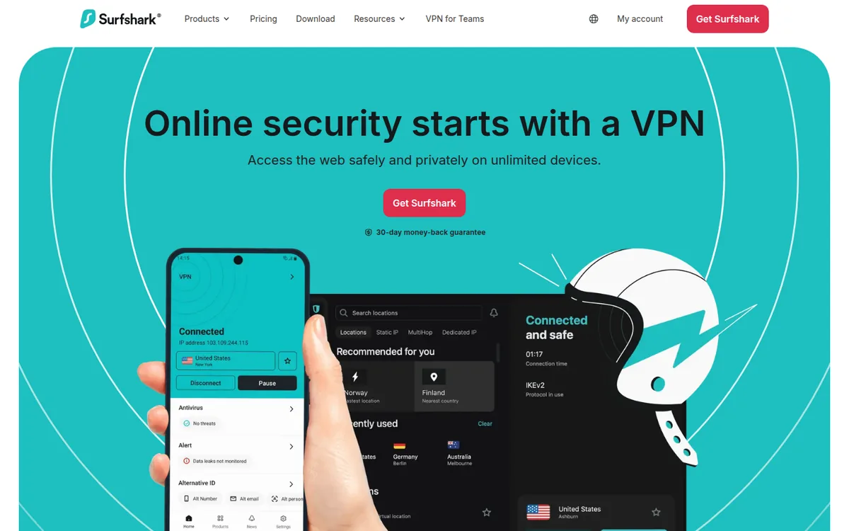 Surfshark's site, live capture 2026-09-23 - one of the market's large brands that discontinued Smart DNS entirely in February 2026
